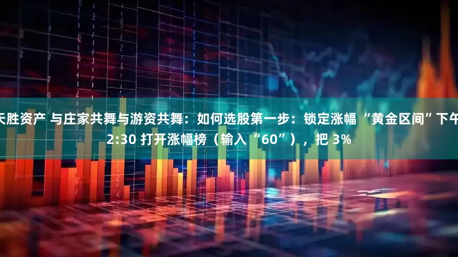 天胜资产 与庄家共舞与游资共舞：如何选股第一步：锁定涨幅 “黄金区间”下午 2:30 打开涨幅榜（输入 “60”），把 3%